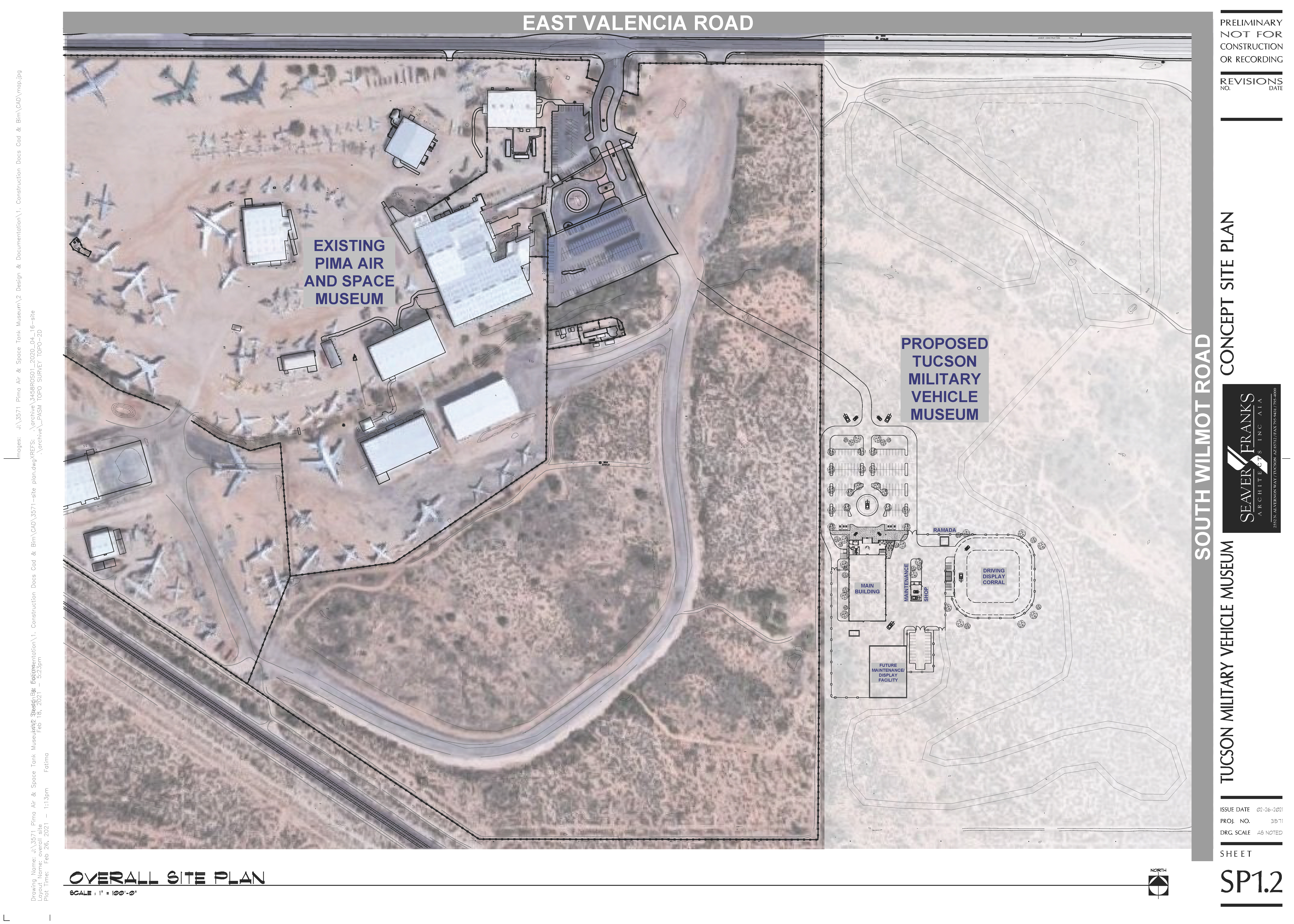 Pima Air and Space Military Vehicle Museum proposed section site plan
